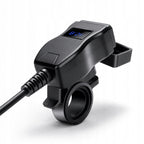 Ładowarka motocyklowa USB-A / USB-C z woltomierzem