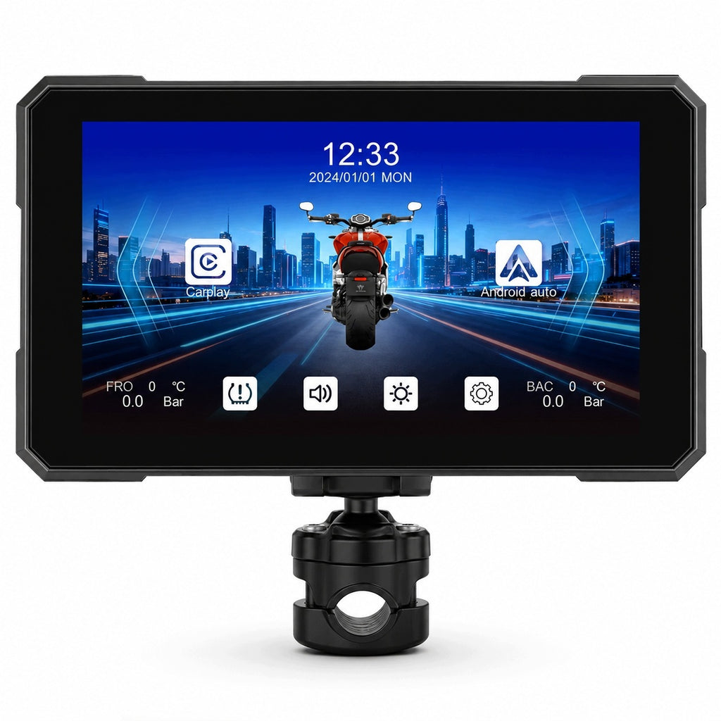 Ekran motocyklowy Podofo A4491 5″ – CarPlay / Android Auto