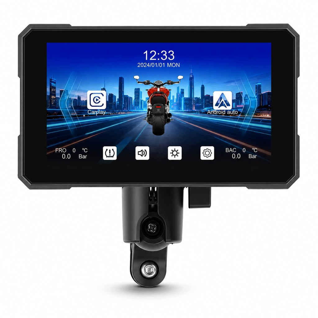 Ekran motocyklowy Podofo A4491 5″ – CarPlay / Android Auto