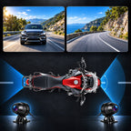 Ekran motocyklowy Podofo A4535 5″ z dwiema kamerami – CarPlay / Android Auto