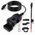 Ładowarka motocyklowa USB-A / USB-C z woltomierzem
