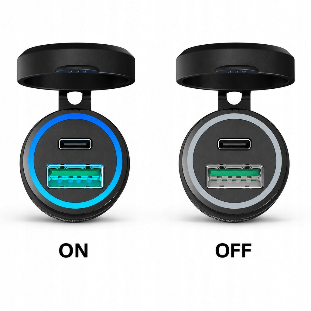 Ładowarka do gniazda DIN USB-A / USB-C – PD 30 W