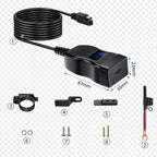 Ładowarka motocyklowa USB-A / USB-C z woltomierzem