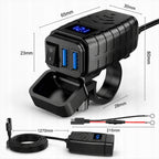 Ładowarka motocyklowa USB-A / USB-C z woltomierzem