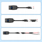 Ładowarka motocyklowa USB-A / USB-C z woltomierzem