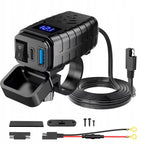 Ładowarka motocyklowa USB-A / USB-C z woltomierzem